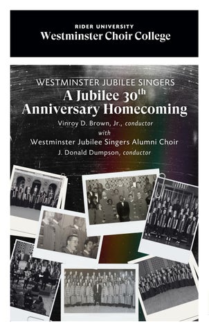 Westminster Jubilee Singers: A Jubilee 30th Anniversary Program