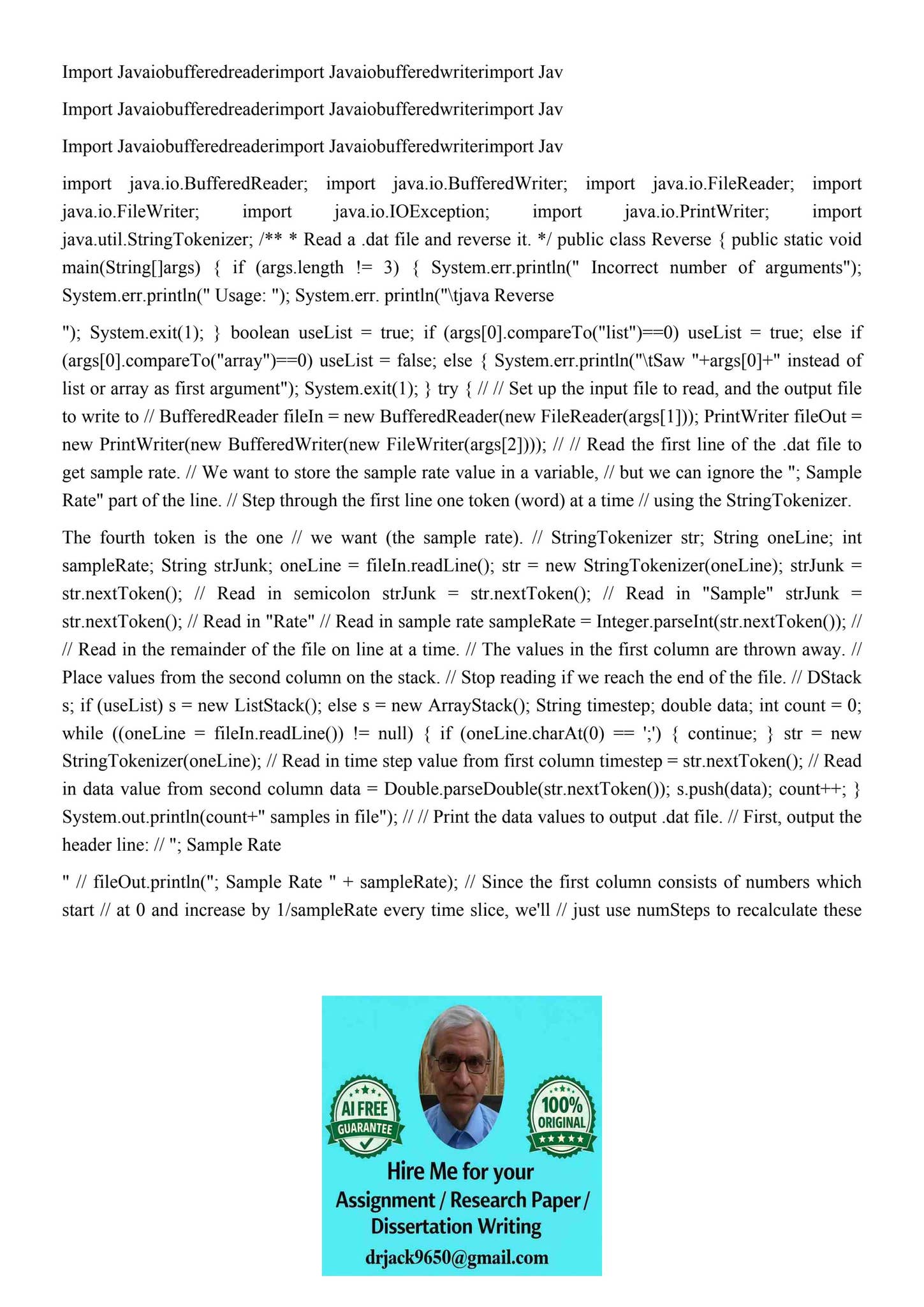 Import Javaiobufferedreaderimport Javaiobufferedwriterimport by Dr Jack ...