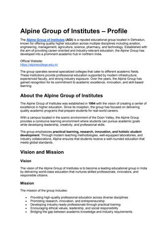 Alpine Group of Institutes