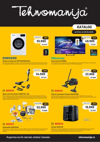 Katalog Bele tehnike, Malih kućnih aparata i Televizora April 2026