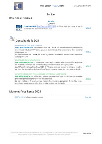 Mini Boletín FISCAL 27/04/2026 - www.gabinetedelaorden.com