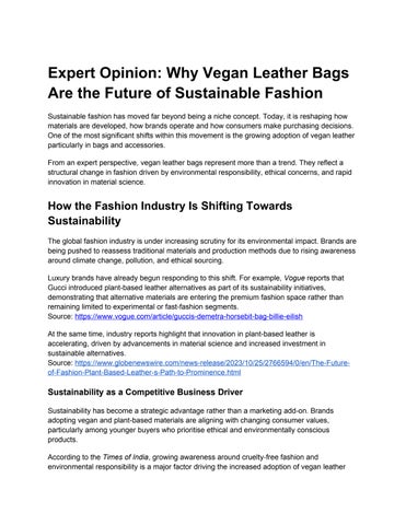 La baggio - Expert Opinion_ Why Vegan Leather Bags Are the Future of Sustainable Fashion