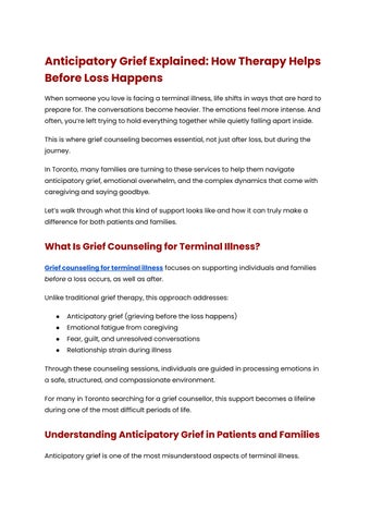 Anticipatory Grief Explained How Therapy Helps Before Loss Happens