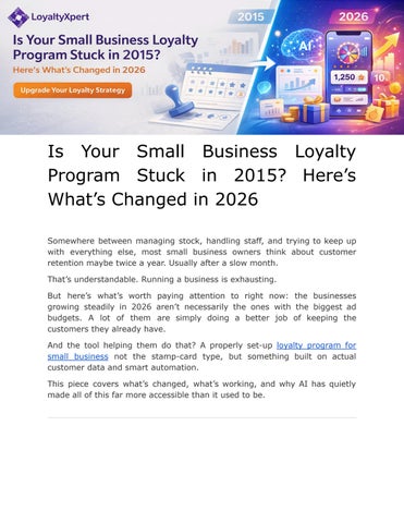 Is Your Small Business Loyalty Program Outdated? What’s Changed in 2026