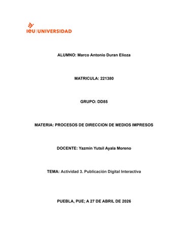 Actividad 3. Publicación Digital Interactiva