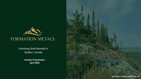 Formation Metals Investor Presentation
