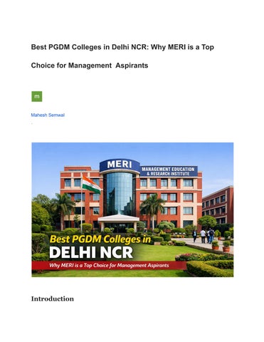 Best PGDM college in Delhi NCR