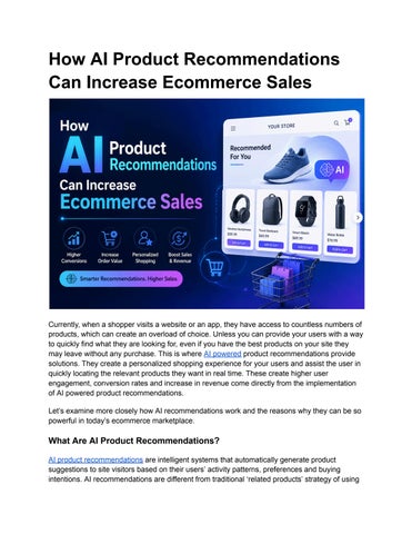 How AI Product Recommendations Can Increase Ecommerce Sales