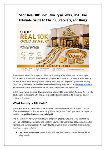 Shop Real 10k Gold Jewelry in Texas