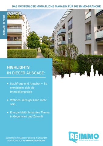 R.E. Immo - April 2026 - Das kostenlose Magazin für Eigentümer und Immobilienmakler