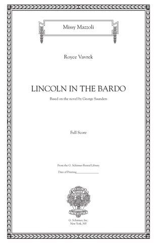 Mazzoli Vavrek LINCOLN IN THE BARDO