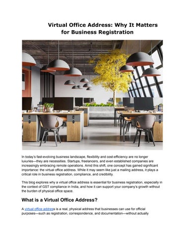 Virtual Office Address: Why It Matters for Business Registration