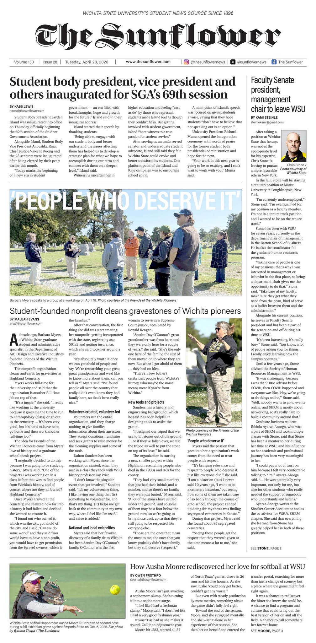 The Sunflower v. 130 i. 28 (April 28, 2026) by The Sunflower Newspaper ...