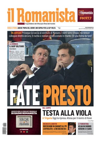 Il Romanista del 29 aprile 2026