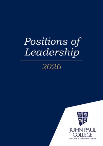 Positions of Leadership
