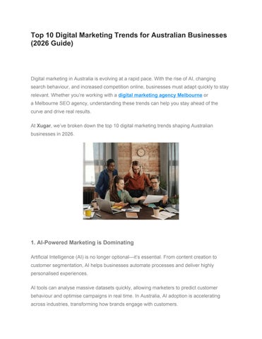 Top 10 Digital Marketing Trends for Australian Businesses (2026 Guide)