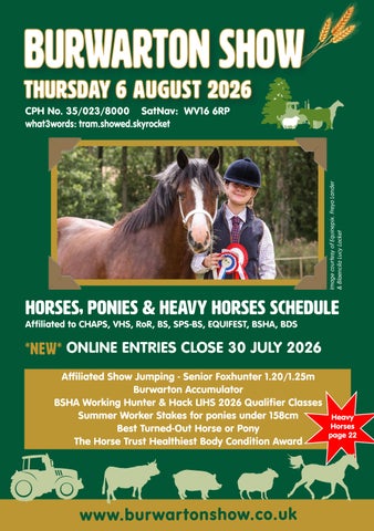 Burwarton Show Horse Schedule 2026