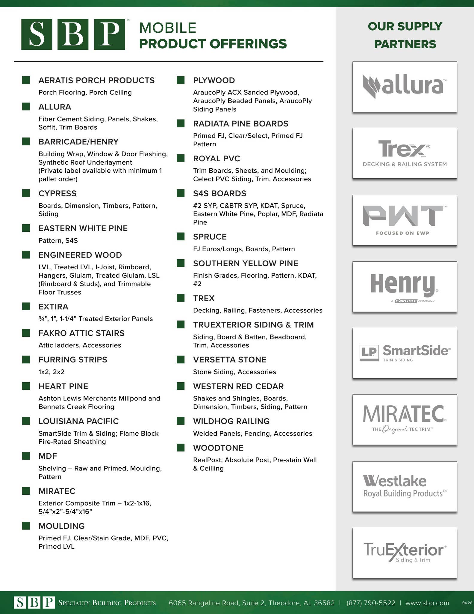 Mobile - SBP Branch Line Card by Specialty Building Products - Issuu