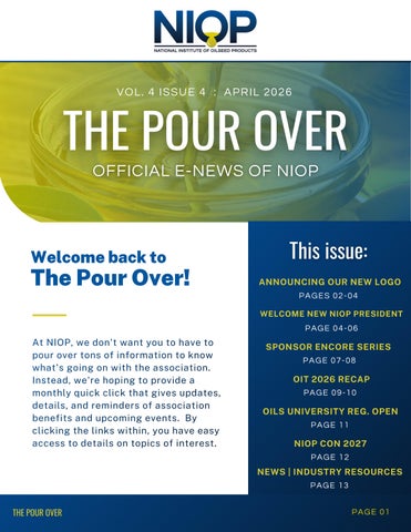 NIOP April E-Newsletter