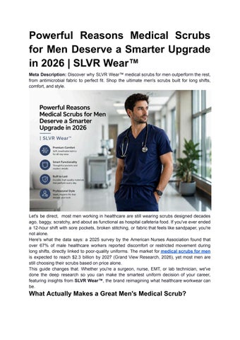 Powerful Reasons Medical Scrubs for Men Deserve a Smarter Upgrade in 2026 SLVR Wear™