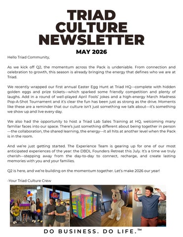 May 2026 Culture Newsletter