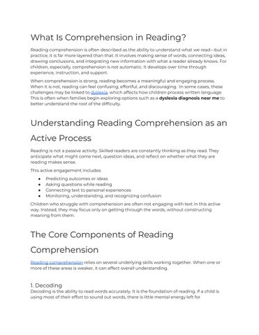 What Is Comprehension in Reading_