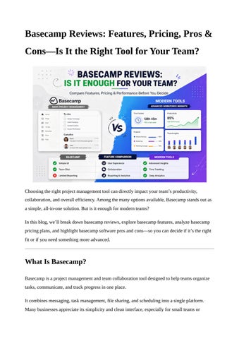 Basecamp Reviews: Features, Pricing, Pros & Cons—Is It the Right Tool for Your Team?