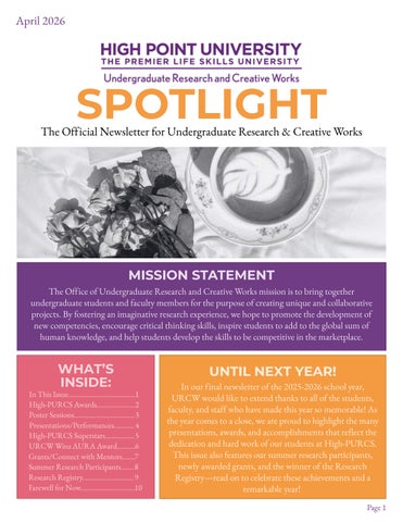 URCW Newsletter April 2026