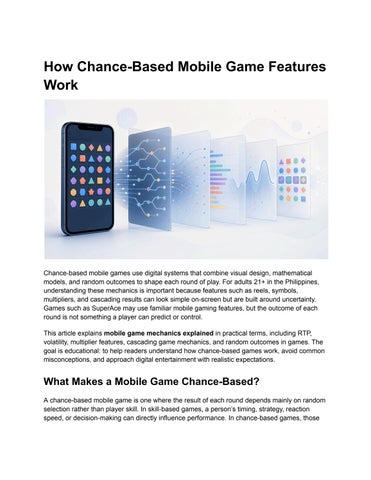How Chance-Based Mobile Game Features Work