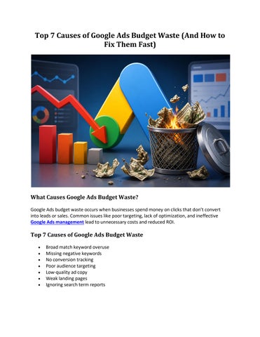 Top 7 Causes of Google Ads Budget Waste (And How to Fix Them Fast)