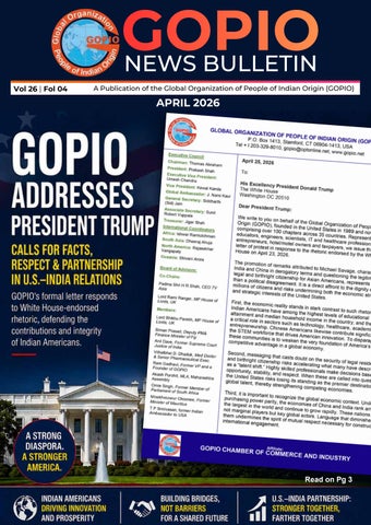GOPIO News Bulletin APRIL 2026