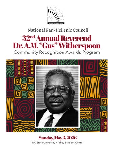 2026 Rev. Dr. A.M. “Gus” Witherspoon Community Recognition Awards Program
