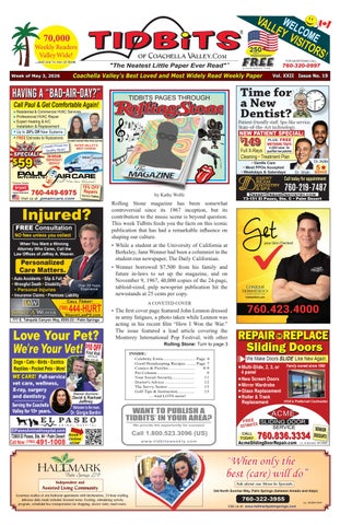 Vol. 22: #19 • Rolling Stone Magazine • (05-03-2026) Tidbits of Coachella Valley