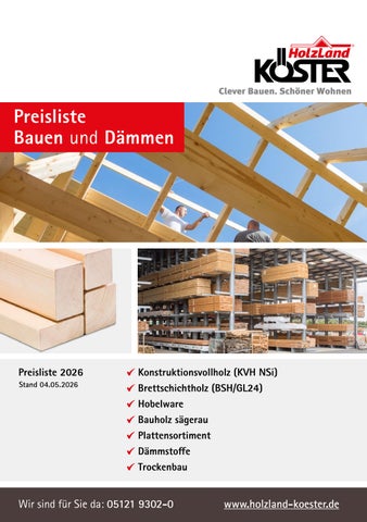 HolzLand Köster | Preisliste Bauen und Dämmen 2026