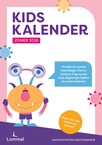 Kidskalender Zomervakantie 2026
