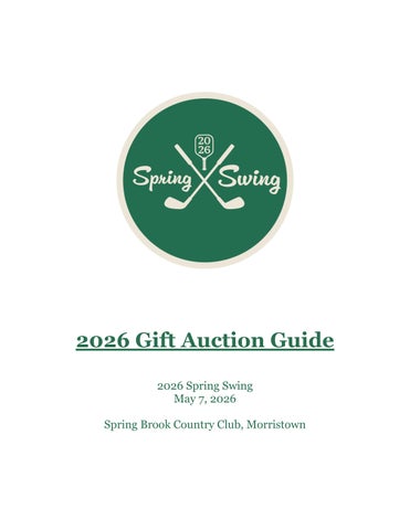 Spring Swing Gift Auction Guide 2026