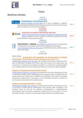 Mini Boletín FISCAL 04/05/2026 - www.gabinetedelaorden.com