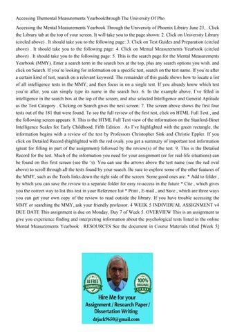 Accessing Themental Measurements Yearbookthrough The Univers
