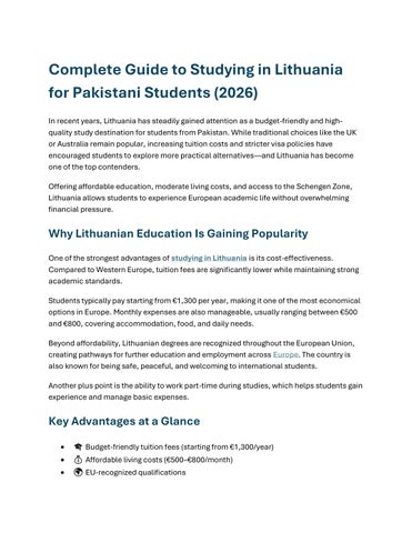 Study In Lithuania