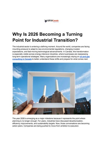 Why Is 2026 Becoming a Turning Point for Industrial Transition