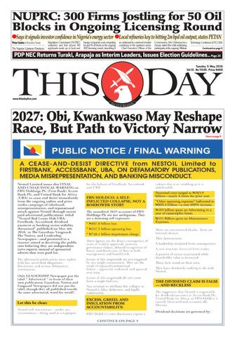 TUESDAY 5TH  MAY 2026