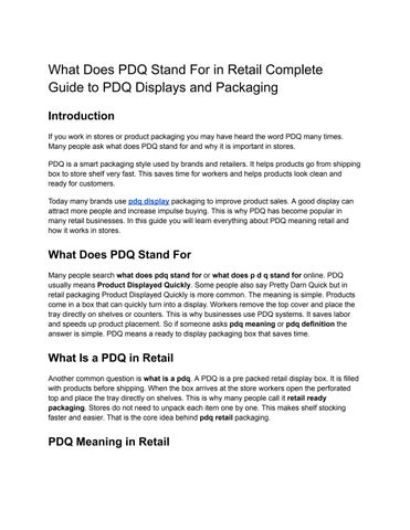 What Does PDQ Stand For in Retail _ PDQ Display and PDQ Packaging Guide