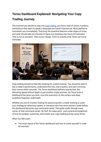 Terixo Dashboard Explained_ Navigating Your Copy Trading Journey
