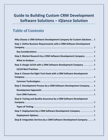 Guide to Building Custom CRM Development Software Solutions