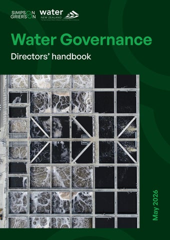 Water NZ Directors' Handbook for Water Governance