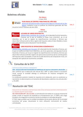 Mini Boletín FISCAL 05/05/2026 - www.gabinetedelaorden.com