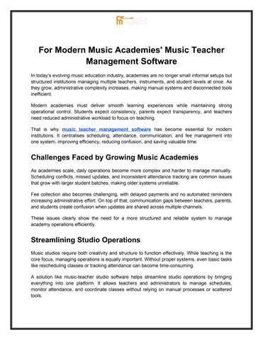 For Modern Music Academies' Music Teacher Management Software by ...