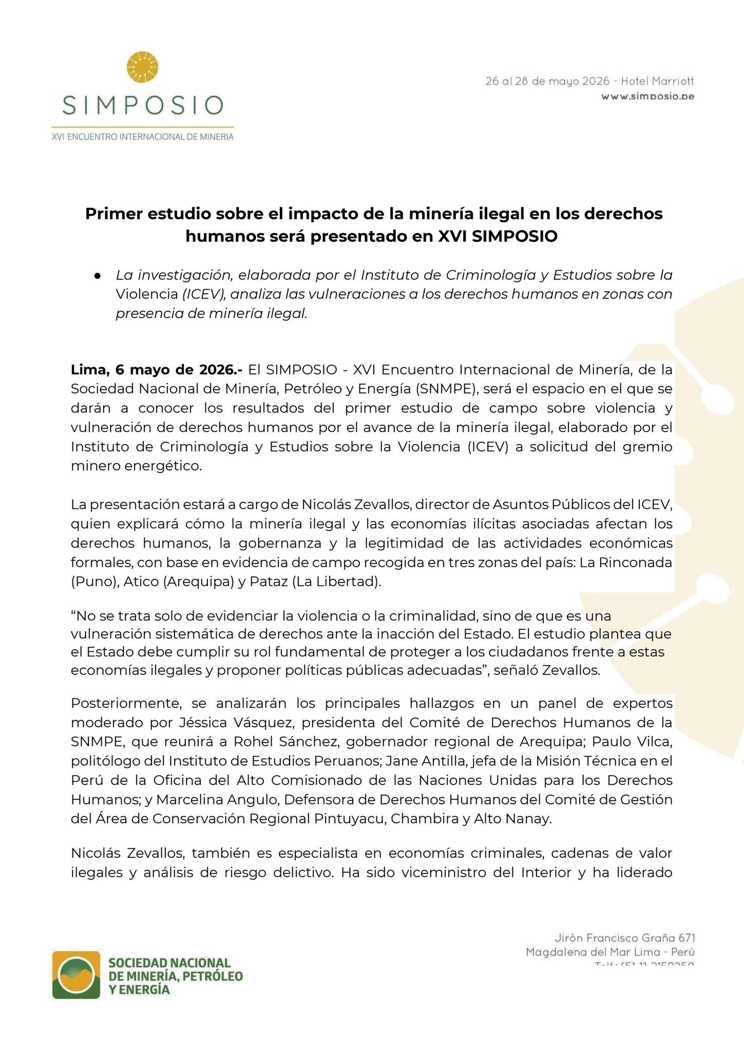 PRIMER ESTUDIO SOBRE EL IMPACTO DE LA MINWRÍA ILEGAL EN LOS DERECHOS ...
