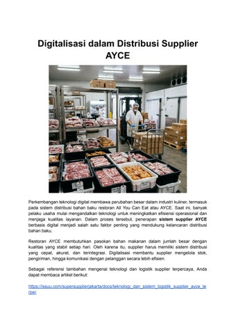 Digitalisasi dalam Distribusi Supplier AYCE