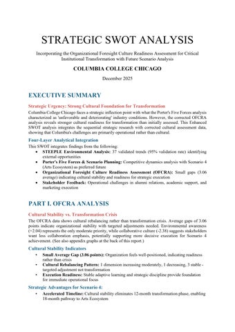 SWOT and SOAR Analysis